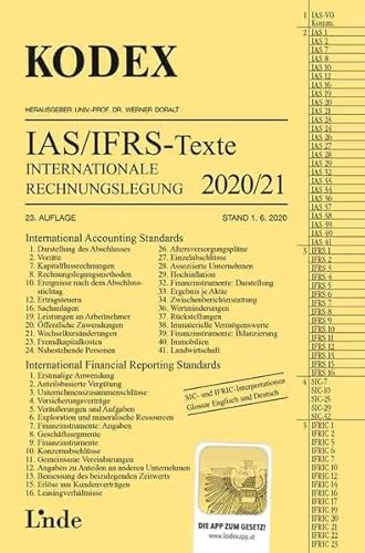 KODEX Internationale Rechnungslegung IAS/IFRS - Texte 2020/21 (Kodex des Internationalen Rechts) von Linde Fachbuch