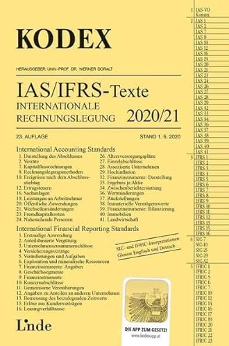 KODEX Internationale Rechnungslegung IAS/IFRS - Texte 2020/21 (Kodex des Internationalen Rechts) von Linde Fachbuch