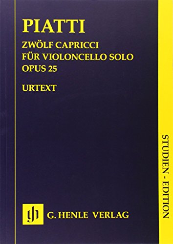 Zwölf Capricci op. 25 für Violoncello solo ; Studien-Edition: Besetzung: Violoncello solo (Studien-Editionen: Studienpartituren) von G. Henle Verlag