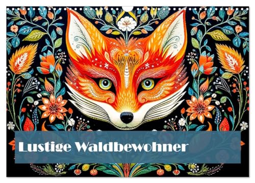 Lustige Waldtiere (Wandkalender 2025 DIN A3 quer), CALVENDO Monatskalender
