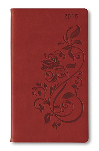 Ladytimer Slim Deluxe Red 2015 - Taschenplaner / Taschenkalender (9 x 16) - Tucson Einband - Motivprägung Floral - Weekly - 128 Seiten von Alpha