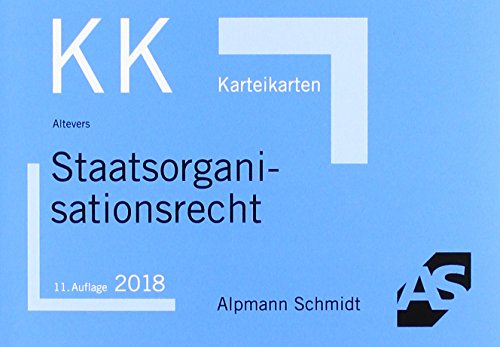 Karteikarten Staatsorganisationsrecht Karteikarten Staatsorganisationsrecht von Alpmann Schmidt Verlag