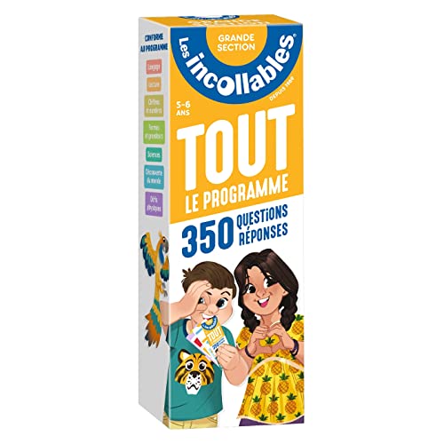 Les incollables - Tout le programme de la grande section - 5/6 ans: 350 question réponses pour réviser en 2 éventails