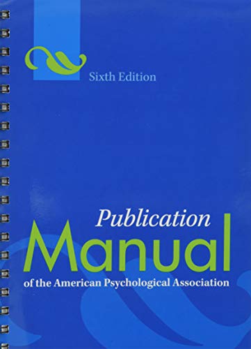 Publication Manual of the American Psychological Association (APA Style Series)