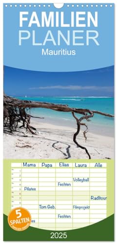 Familienplaner 2025 - Mauritius mit 5 Spalten (Wandkalender, 21 cm x 45 cm), CALVENDO von CALVENDO