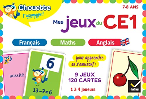 Chouette - Mes jeux du CE1 en français, maths, anglais: 9 jeux éducatifs - 120 cartes von HATIER