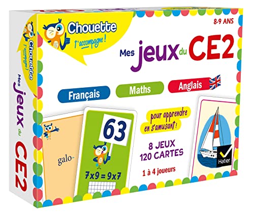 Chouette - Mes jeux du CE2 en français, maths, anglais: 8 jeux éducatifs - 120 cartes von HATIER