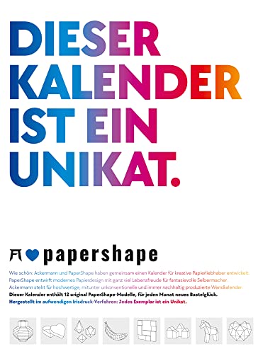 PaperShape - Dieser Kalender ist ein Unikat, Immerwährender Kalender, Wandkalender im Hochformat (50x66 cm) - DIY Lifestyle, Papercraft von Ackermann Kunstverlag