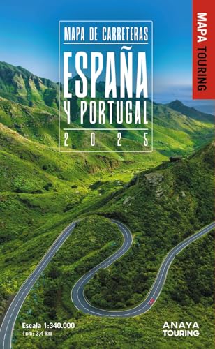 Mapa de Carreteras de España y Portugal 1:340.000, 2025 (Mapa Touring) von Anaya Touring