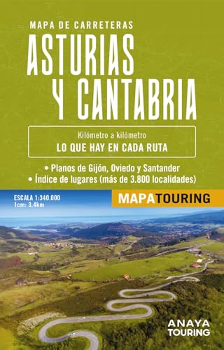 Mapa de carreteras Asturias y Cantabria 1:340.000 (Mapa Touring) von Anaya Touring