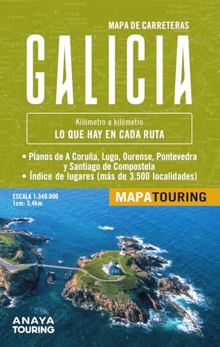 Mapa de carreteras Galicia 1:340.000 (Mapa Touring) von Anaya Touring