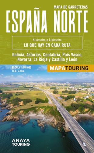 Mapa de carreteras de España Norte 1:340.000 - (desplegable) (Mapa Touring) von Anaya Touring