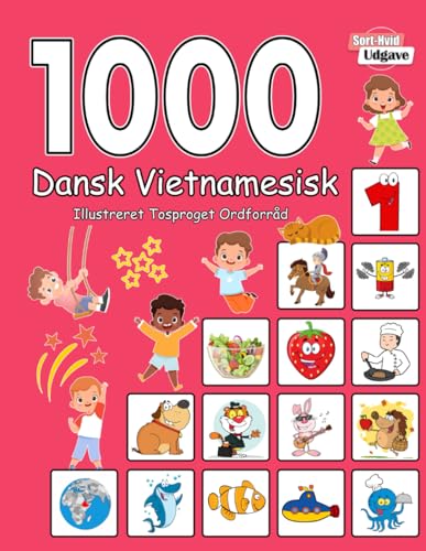 1000 Dansk Vietnamesisk Illustreret Tosproget Ordforråd (Sort-Hvid Udgave): Danish Vietnamese language learning