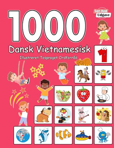 1000 Dansk Vietnamesisk Illustreret Tosproget Ordforråd (Sort-Hvid Udgave): Danish Vietnamese language learning