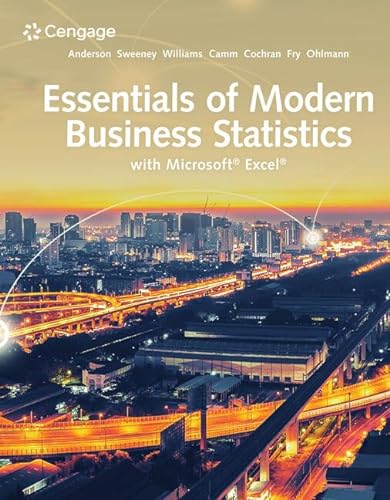 Essentials of Modern Business Statistics with Microsoft Excel (Mindtap Course List)