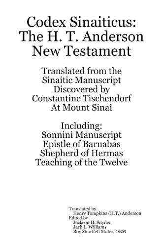 Codex Sinaiticus: The H. T. Anderson New Testament