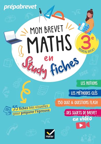 Mon brevet Maths en studyfiches - 3e - Brevet 2025: fiches visuelles & quiz pour réviser son brevet facilement von HATIER