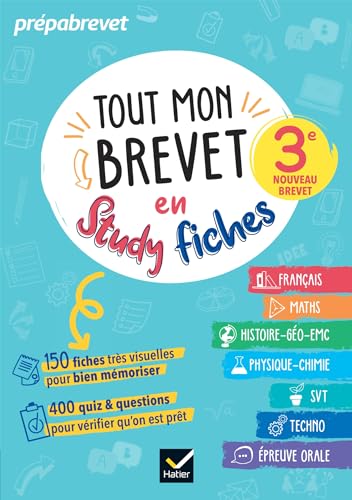 Tout mon brevet 2025 en studyfiches - 3e (toutes les matières): fiches visuelles & quiz pour réviser son brevet facilement von HATIER