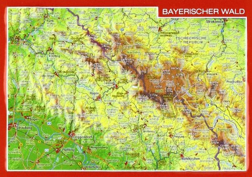 Reliefpostkarte Bayerischer Wald: Tiefgezogene Reliefpostkarte Reliefpostkarte Bayerischer Wald: Tiefgezogene Reliefpostkarte
