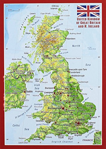 Reliefpostkarte Great Britain: United Kingdom von georelief GbR