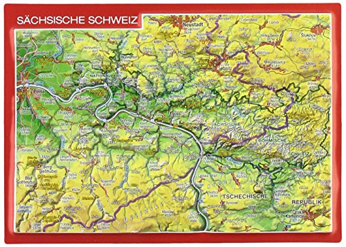 Reliefpostkarte Sächsische Schweiz: Tiefgezogene Reliefpostkarte Reliefpostkarte Sächsische Schweiz: Tiefgezogene Reliefpostkarte