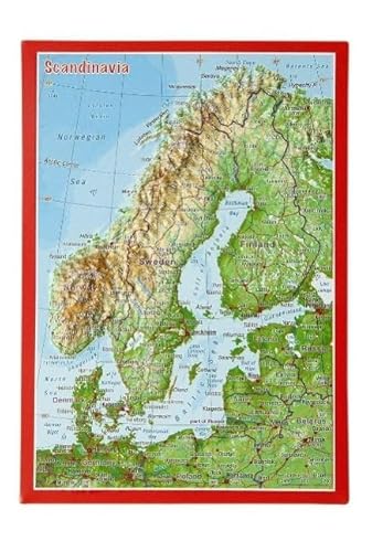 Reliefpostkarte Skandinavien von georelief GbR