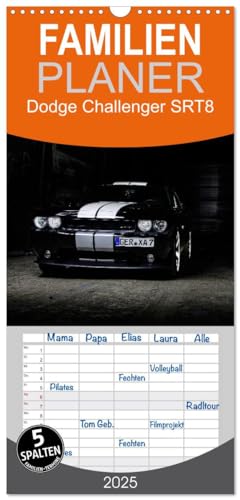Familienplaner 2025 - Dodge Challenger SRT8 mit 5 Spalten (Wandkalender, 21 cm x 45 cm), CALVENDO