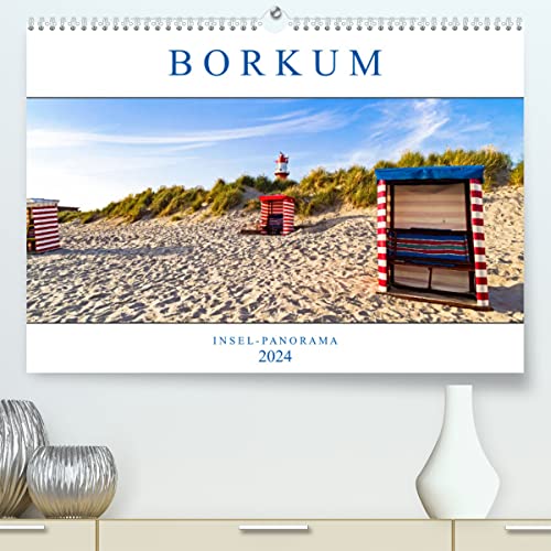 Borkum Inselpanorama (hochwertiger Premium Wandkalender 2024 DIN A2 quer), Kunstdruck in Hochglanz