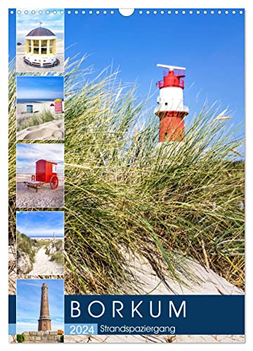Borkum Strandspaziergang (Wandkalender 2024 DIN A3 hoch), CALVENDO Monatskalender