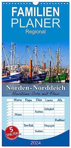 Familienplaner 2024 - Norden-Norddeich. Maritime Orte mit Flair mit 5 Spalten (Wandkalender, 21 cm x 45 cm) CALVENDO