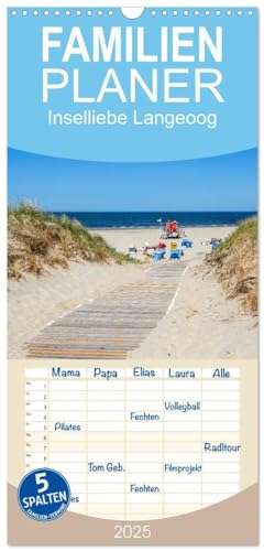 Familienplaner 2025 - Inselliebe Langeoog mit 5 Spalten (Wandkalender, 21 cm x 45 cm), CALVENDO: Bezaubernde Momente vom Urlaubsparadies von CALVENDO
