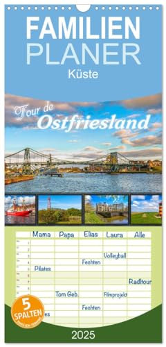 Familienplaner 2025 - Tour de Ostfriesland mit 5 Spalten (Wandkalender, 21 cm x 45 cm), CALVENDO von CALVENDO