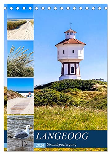 LANGEOOG Strandspaziergang (Tischkalender 2024 DIN A5 hoch), CALVENDO Monatskalender