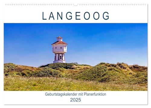 Langeoog Geburtstagskalender (Wandkalender 2025 DIN A2 quer), CALVENDO Monatskalender von CALVENDO