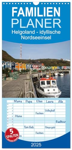 Familienplaner 2025 - Helgoland - idyllische Nordseeinsel mit 5 Spalten (Wandkalender, 21 cm x 45 cm), CALVENDO