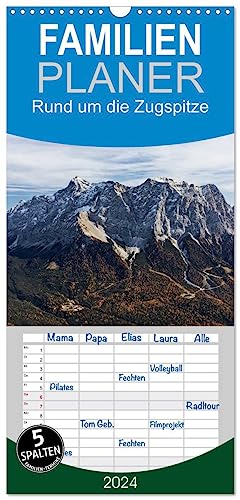 Familienplaner 2024 - Rund um die Zugspitze mit 5 Spalten (Wandkalender, 21 cm x 45 cm) CALVENDO