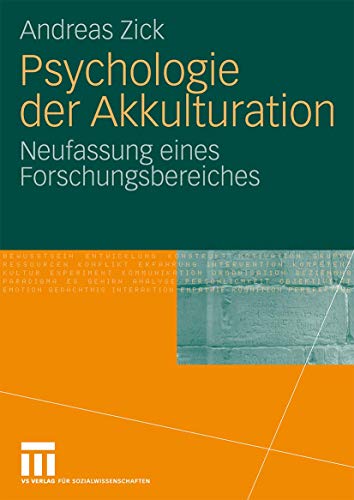 Psychologie Der Akkulturation: Neufassung eines Forschungsbereiches (German Edition)