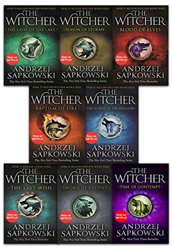 Andrzej Sapkowski Witcher Series Collection 8 Books Set (Last Wish, Sword of Destiny, Blood of Elves, Time of Contempt, Baptism of Fire, Tower of the Swallow, Lady of the Lake, Seasons of Storms) - Andrzej Sapkowski