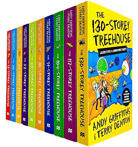 The Treehouse Series 10 Books Collection Set By Andy Griffiths (Storey-Treehouse-13,26,39,52,65,78,91,104,117 & World Book Day)