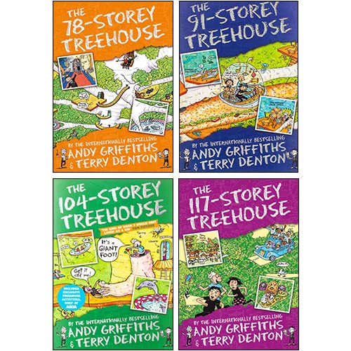 The Treehouse Storey 4 Books Collection Set By Andy Griffiths & Terry Denton (78, 91, 104, 117)