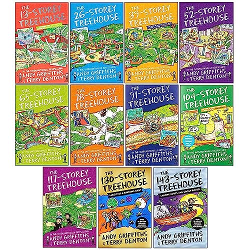 The Treehouse Storey Books 1 - 11 Collection Set by Andy Griffiths (13-Storey, 26-Storey, 39-Storey, 52-Storey, 65-Storey, 78-Storey, 91-Storey, 104-Storey, 117-Storey, 130-Storey, 143-Storey)