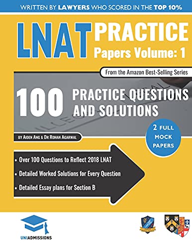 LNAT Practice Papers Volume One: 2 Full Mock Papers, 100 Questions in the style of the LNAT, Detailed Worked Solutions, Law National Aptitude Test, UniAdmissions LNAT Practice Papers Volume One: 2 Full Mock Papers, 100 Questions in the style of the LNAT, Detailed Worked Solutions, Law National Aptitude Test, UniAdmissions
