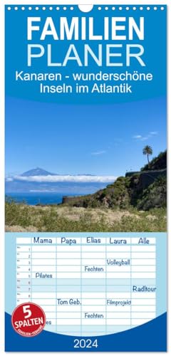 Familienplaner 2024 - Kanaren - wunderschöne Inseln im Atlantik mit 5 Spalten (Wandkalender, 21 cm x 45 cm) CALVENDO