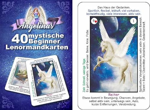 Angelinas 40 mystische Beginner - Lenormandkarten + 9 Tauschkarten in der dritten Neuauflage