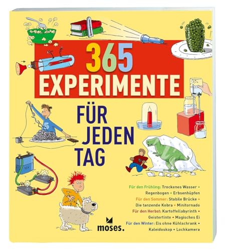 moses. 365 Experimente für jeden Tag, spannende Versuche und naturwissenschaftliche Themen leicht erklärt, Experimentierbuch für Kinder ab 8 Jahren