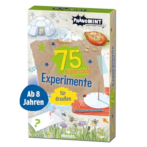 moses. PhänoMINT 75 supercoole Experimente für draußen | Spannende Experimente und wissenswertes über die Phänomene der Natur | Kartenset für Kinder ab 8 Jahren von moses