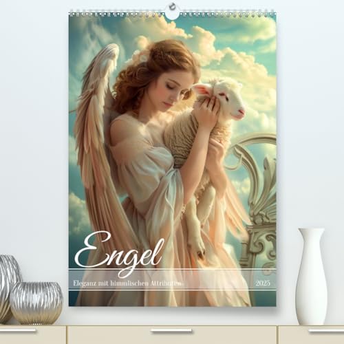 Engel - Eleganz mit himmlischen Attributen (hochwertiger Premium Wandkalender 2025 DIN A2 hoch), Kunstdruck in Hochglanz von CALVENDO
