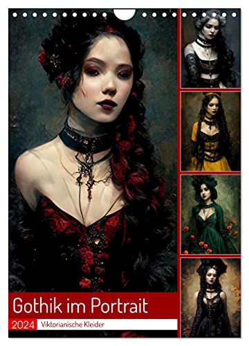 Gothik im Portrait - Viktorianische Kleider (Wandkalender 2024 DIN A4 hoch), CALVENDO Monatskalender