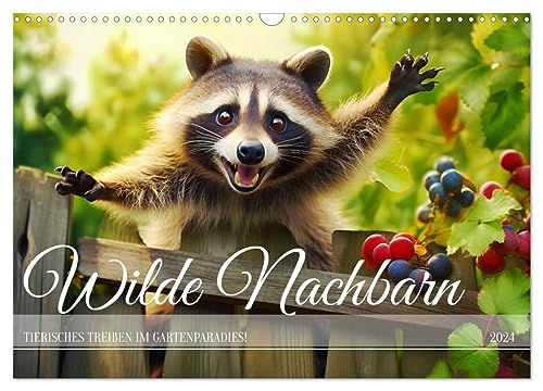 Wilde Nachbarn - Tierisches Treiben im Gartenparadies! (Wandkalender 2024 DIN A3 quer), CALVENDO Monatskalender