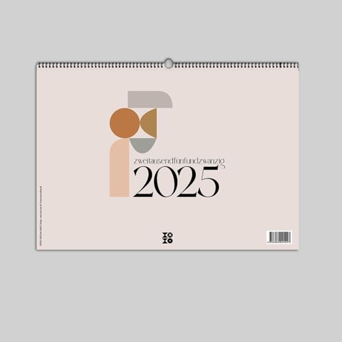 Design Wandkalender 2025: Ein Wandschmuck für Designliebhaber: Der dekorative Monatskalender von XOXO Arte, zarte Farben und übersichtlich. von Anja Garschhammer // XOXO Arte (Nova MD)